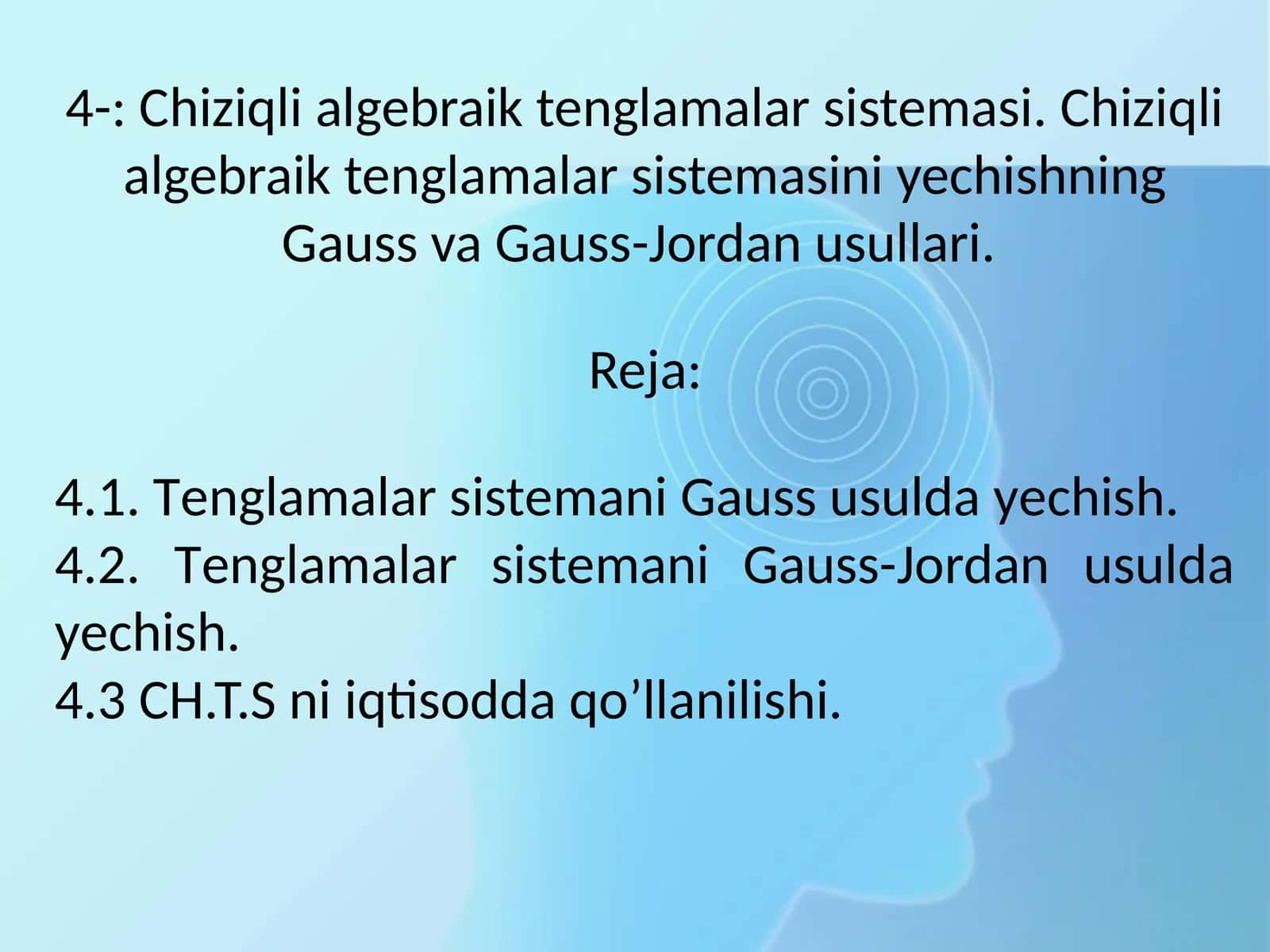 Chiziqli algebraik tenglamalar sistemasi