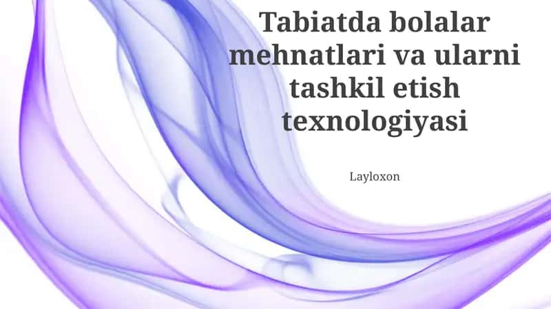 Tabiatdagi Bolalar Mehnati