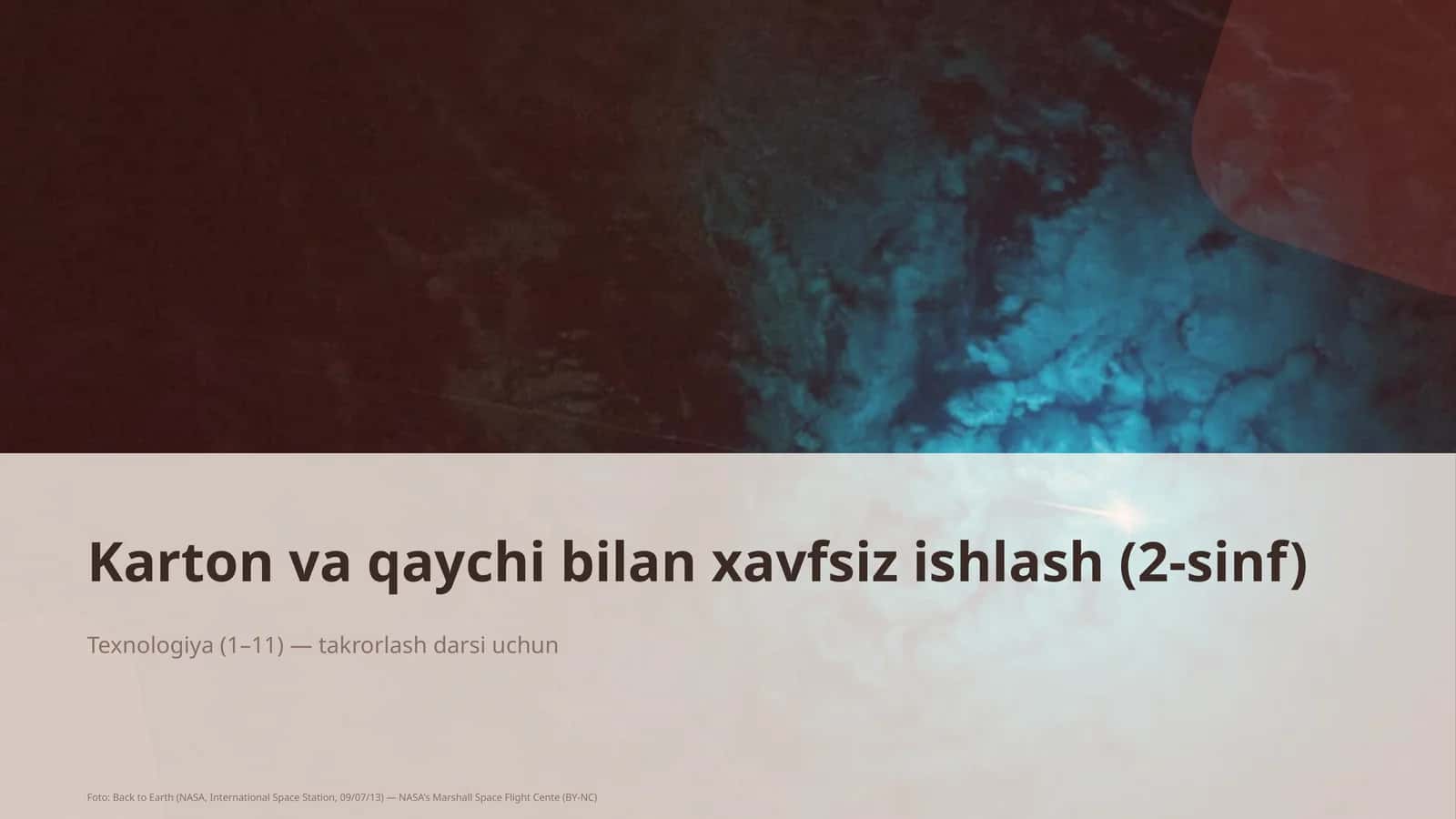 Karton va qaychi bilan xavfsiz ishlash (2-sinf)