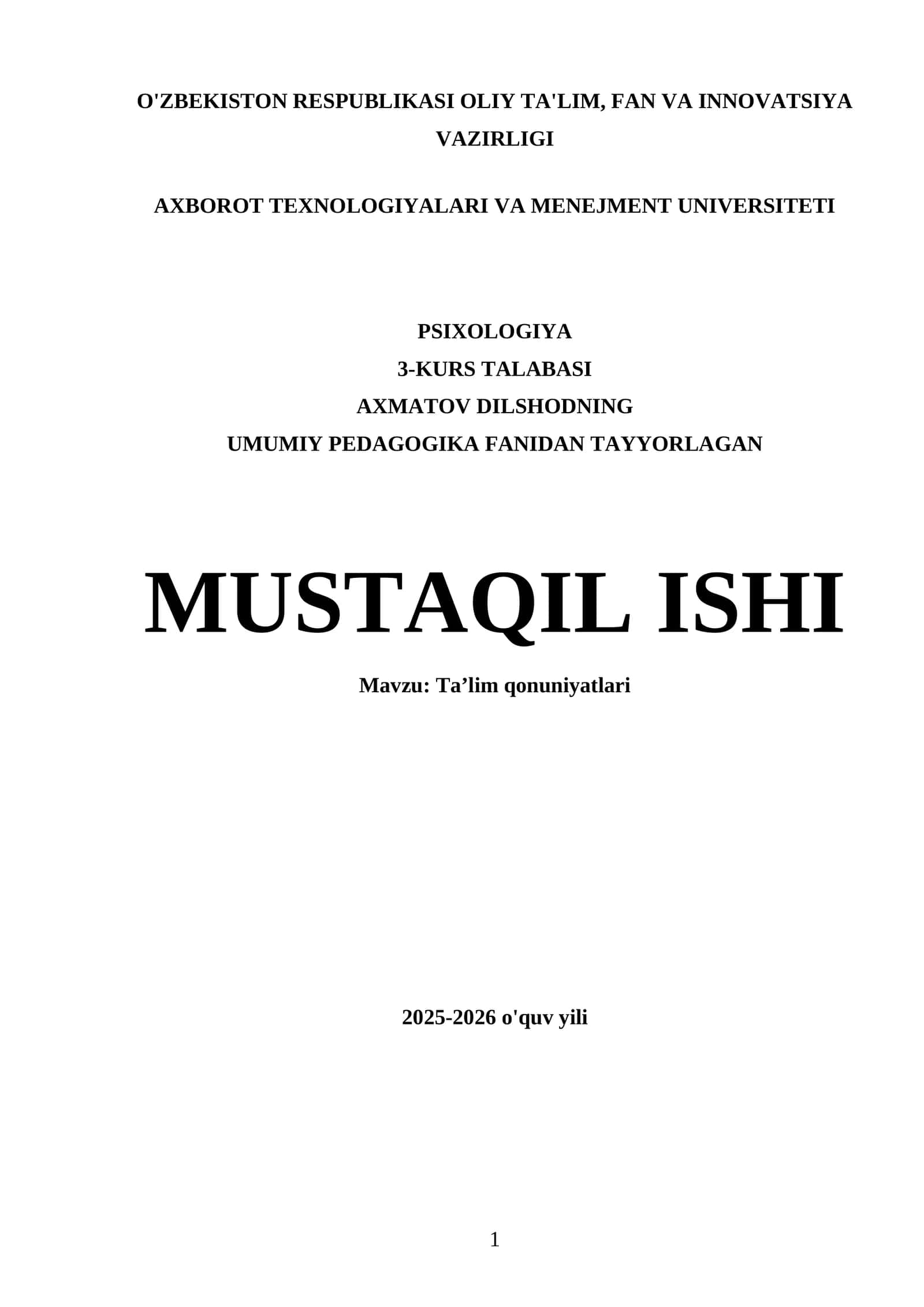 Ta'lim qonuniyatlari