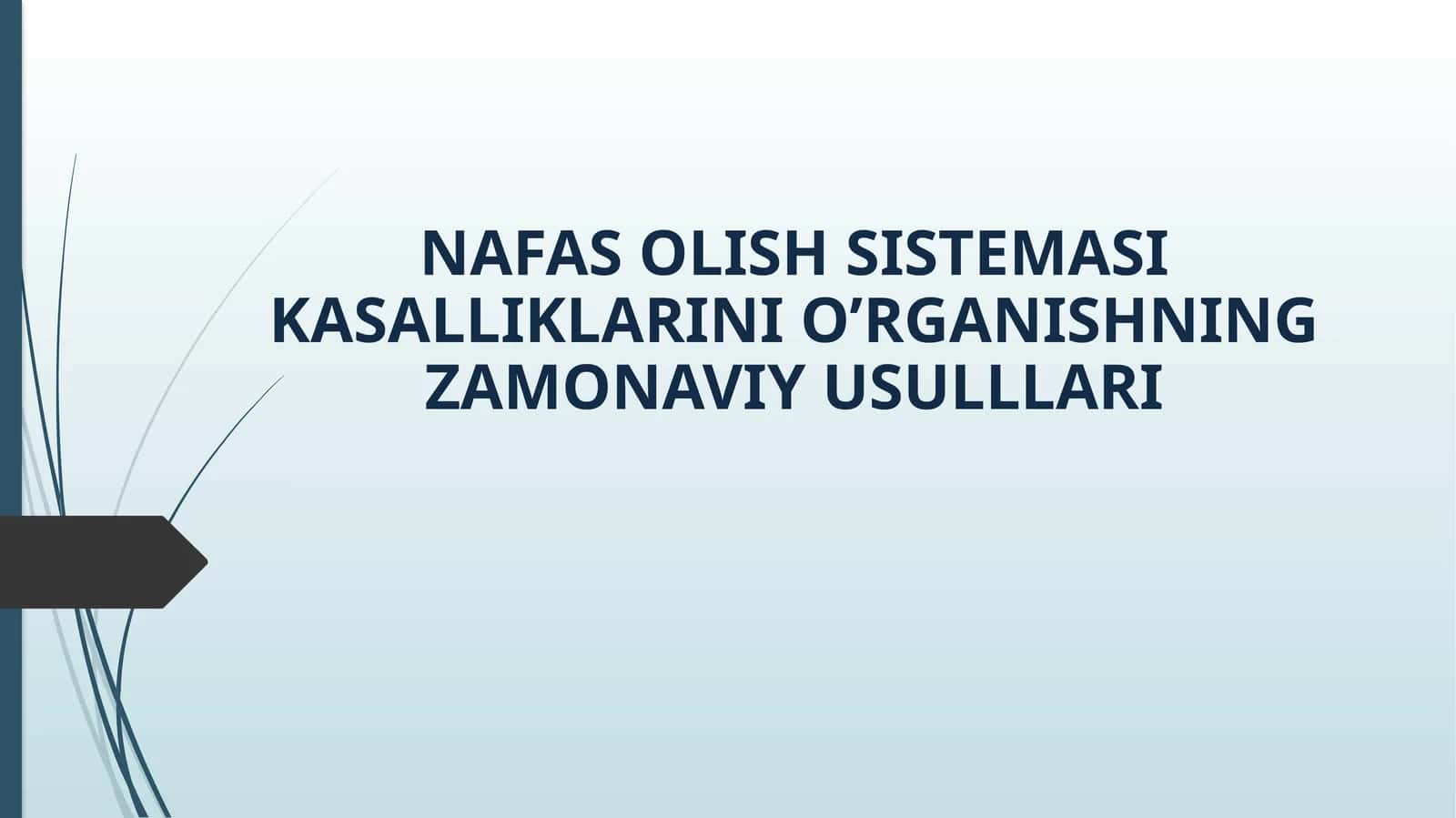 NAFAS OLISH SISTEMASI KASALLIKLARINI O’RGANISHNING ZAMONAVIY USULLLARI