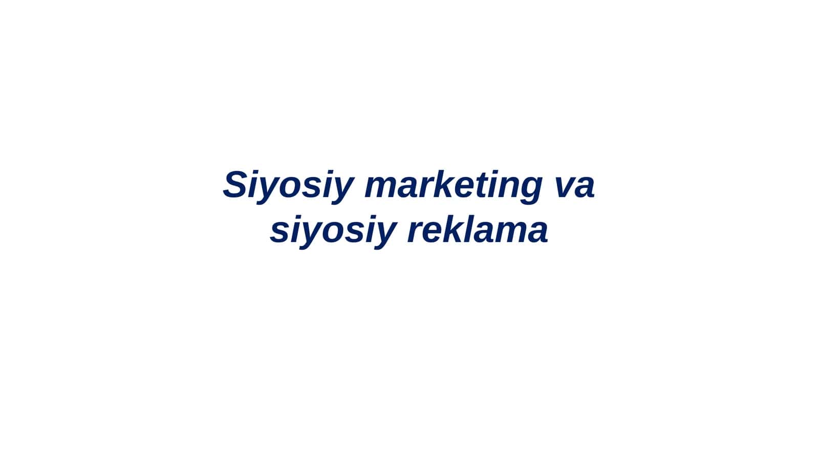 Siyosiy marketing tushunchasi