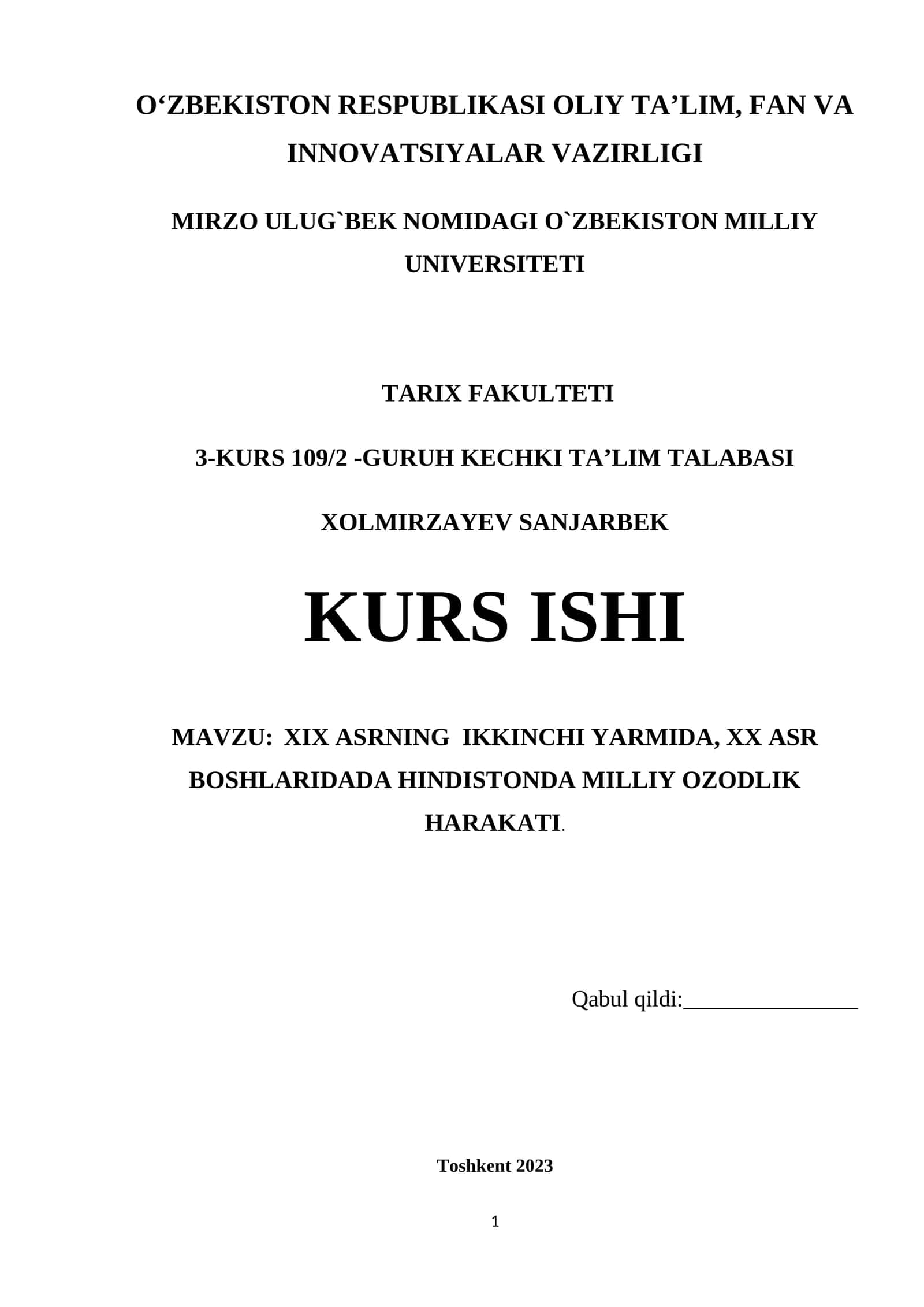 XIX ASRNING IKKINCHI YARMIDA, XX ASR BOSHLARIDADA HINDISTONDA MILLIY OZODLIK HARAKATI