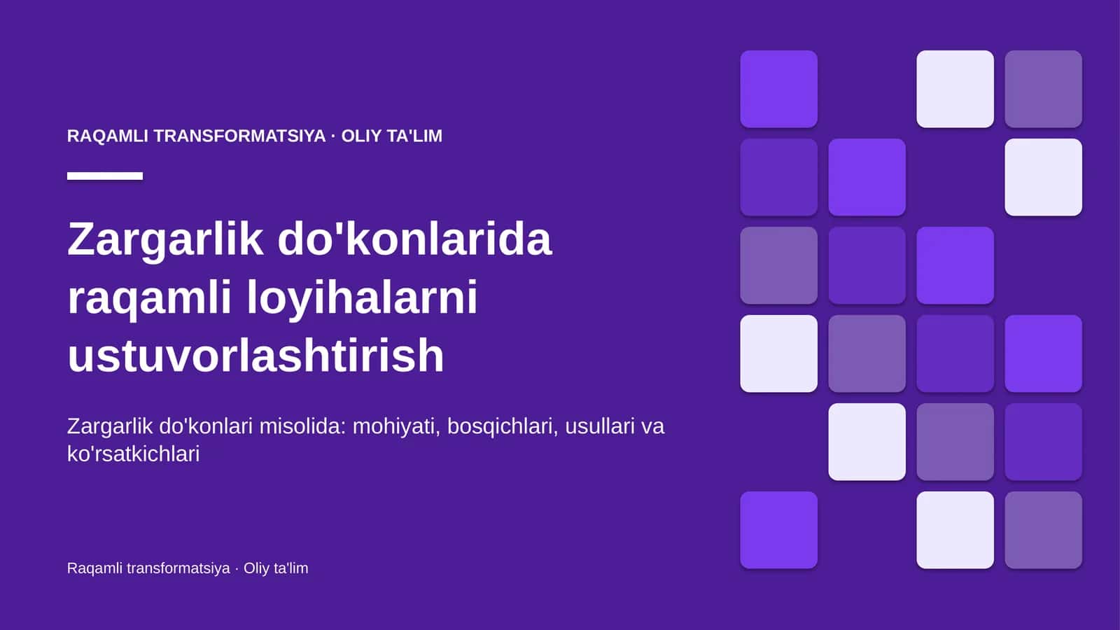 zargarlik do'konlarida raqamli loyihalarni ustuvorlashtirish 6666