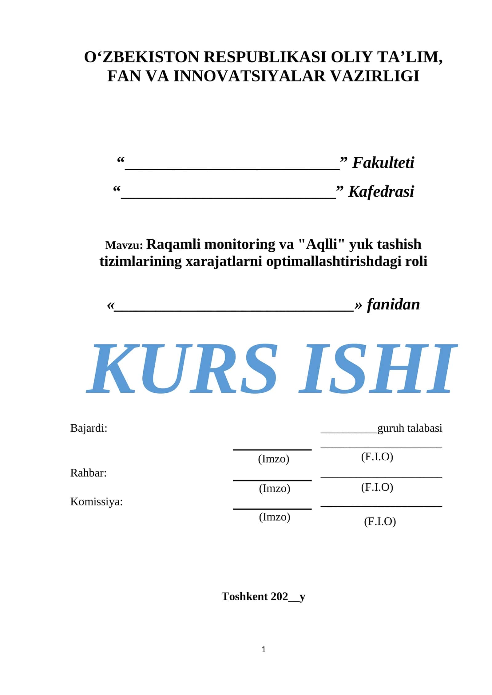 Raqamli monitoring va "Aqlli" yuk tashish tizimlarining xarajatlarni optimallashtirishdagi roli
