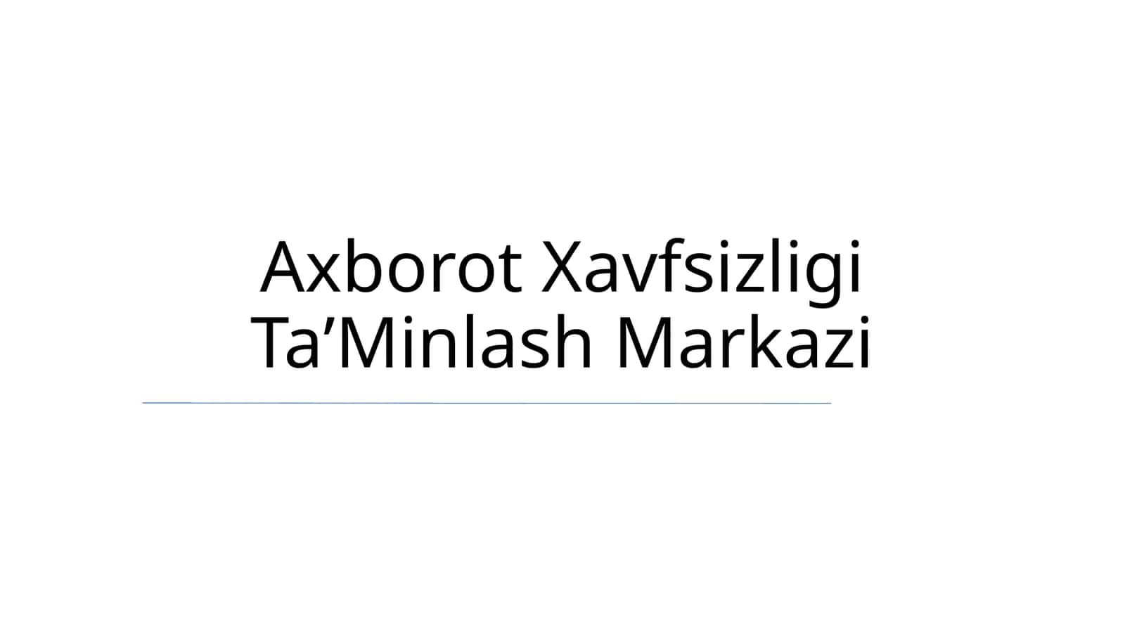 Axborot Xavfsizligi TaʼMinlash Markazi