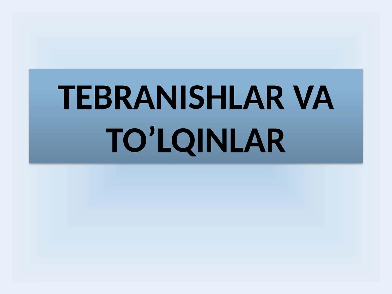 Tebranishlar va To’lqinlar