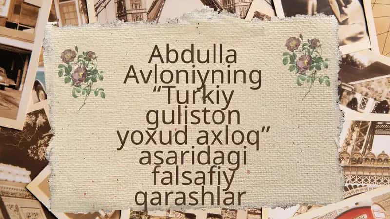 Turkiy guliston yoxud axloq