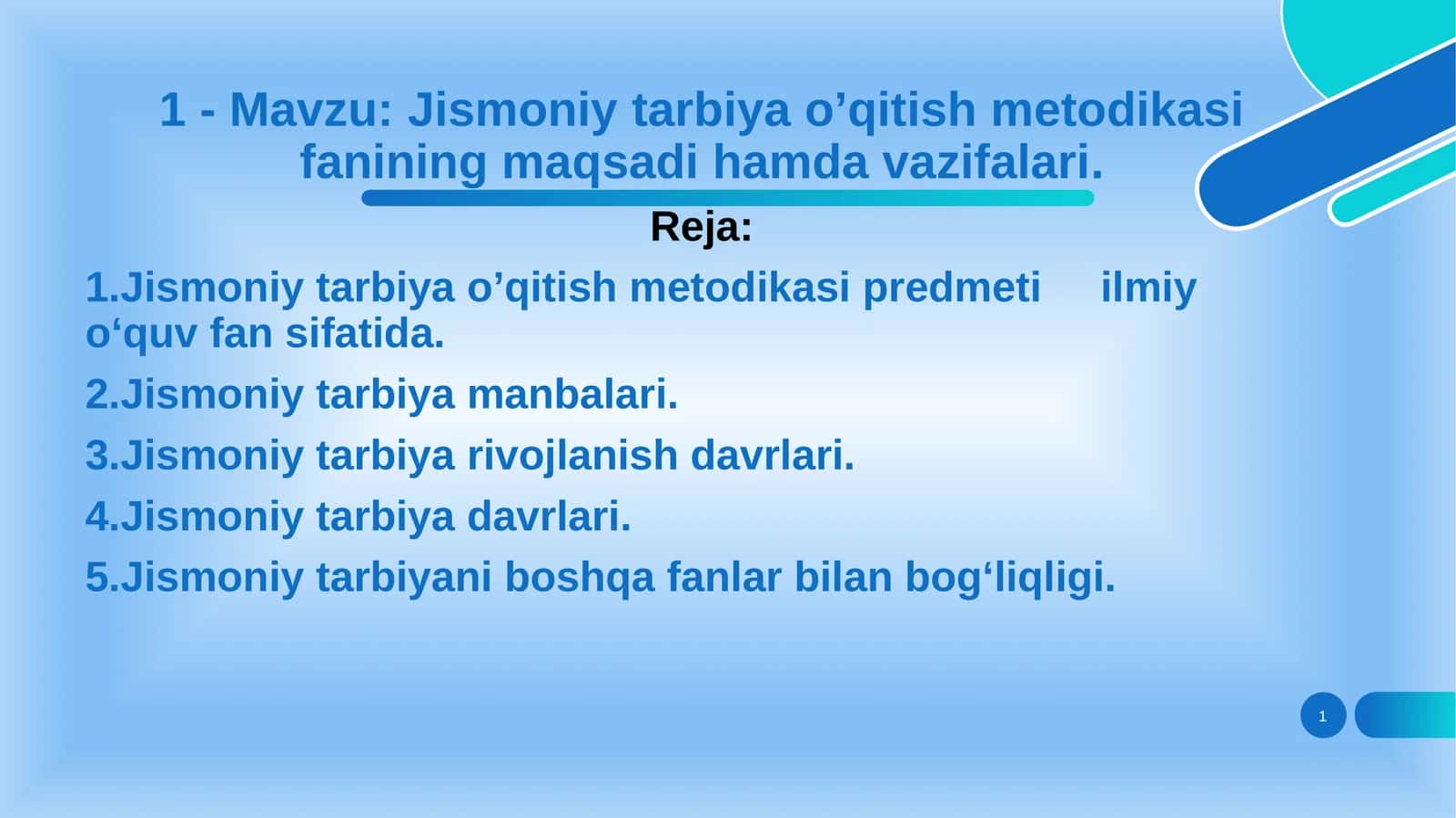 Jismoniy tarbiyao’qitish metodikasi