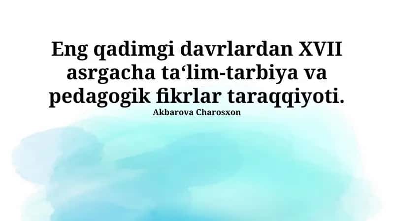 Bolalik va o'smirlik to'g'risidagi tushunchalar