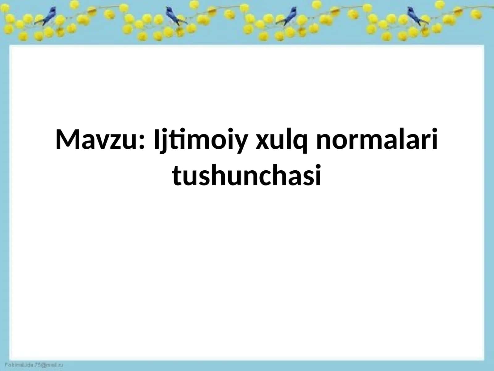 Ijtimoiy xulq normalari tushunchasi
