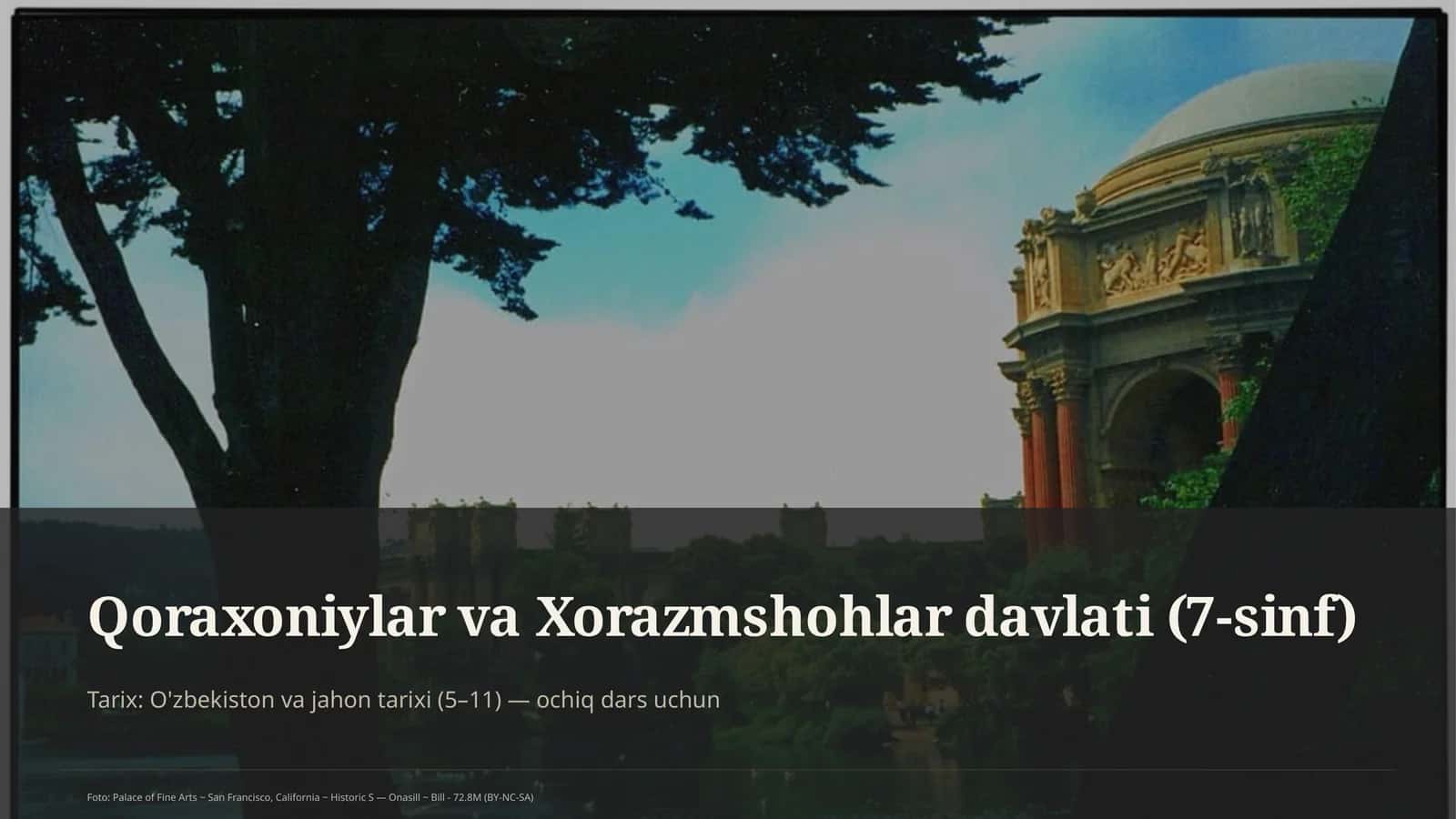 Qoraxoniylar va Xorazmshohlar davlati (7-sinf)