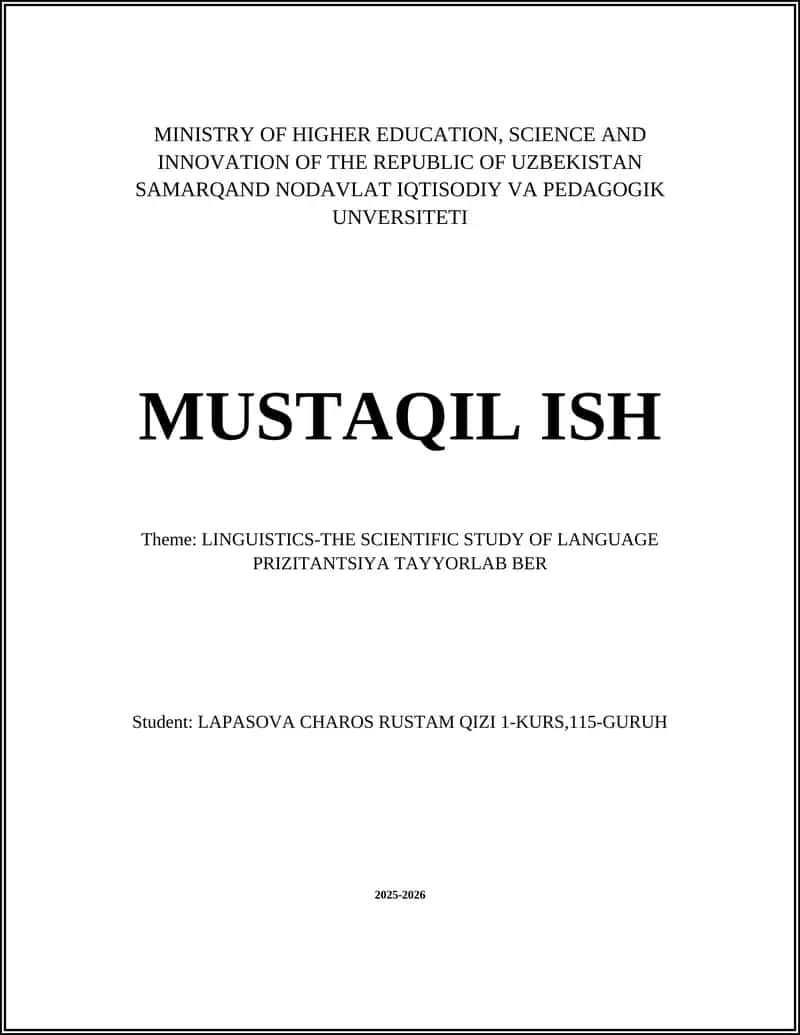 LINGUISTIKA-TILMOTURLIKKA ILMIY TAHQIQOT