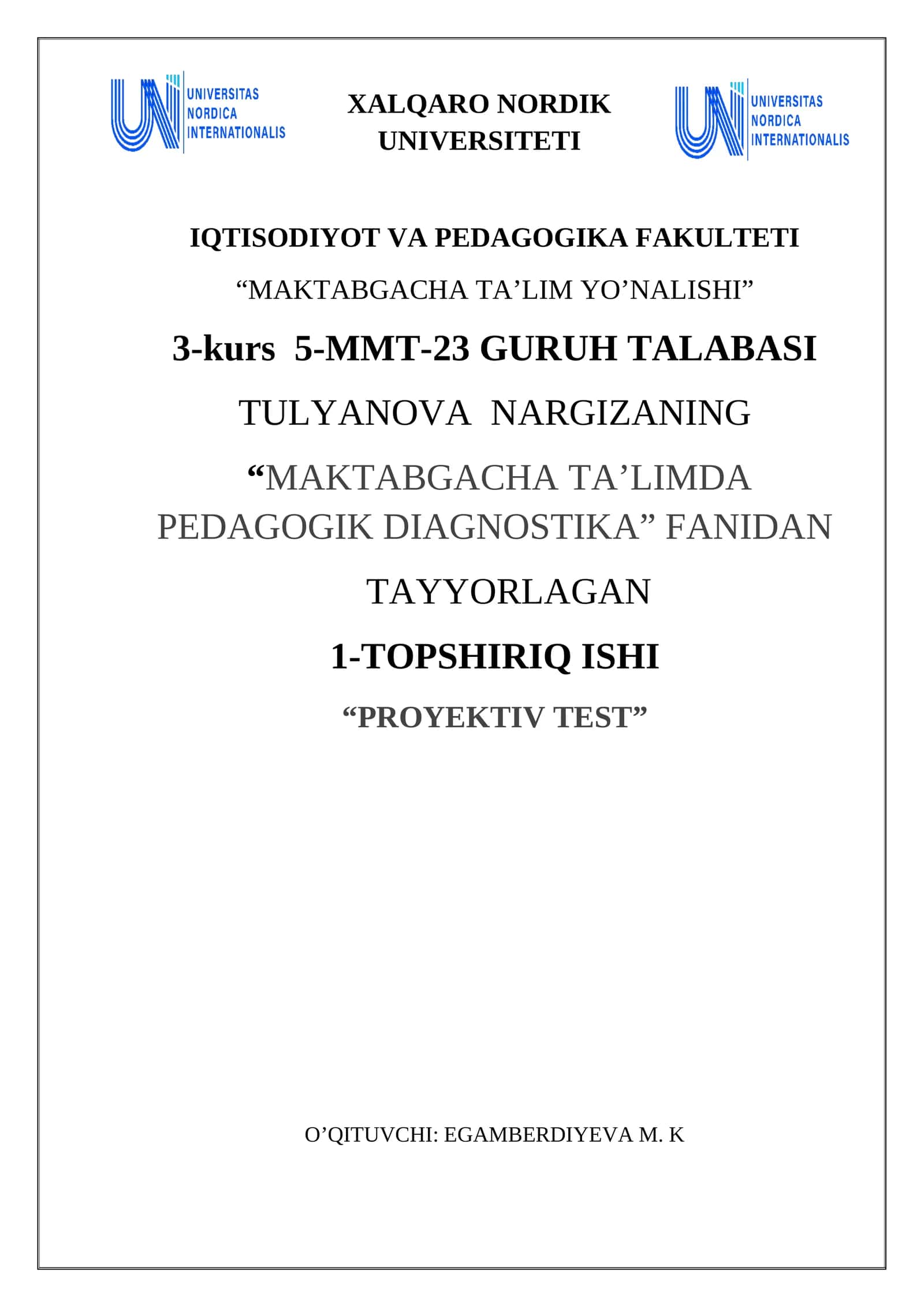 PROYEKTIV TEST