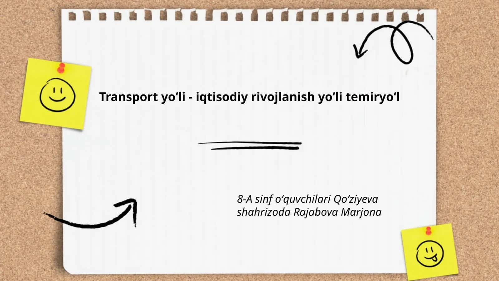 Transport yo‘li - iqtisodiy rivojlanish yo‘li temiryo‘l