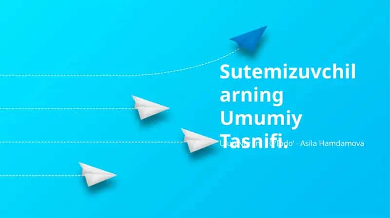 Sutemizuvchilarning Umumiy Tasnifi