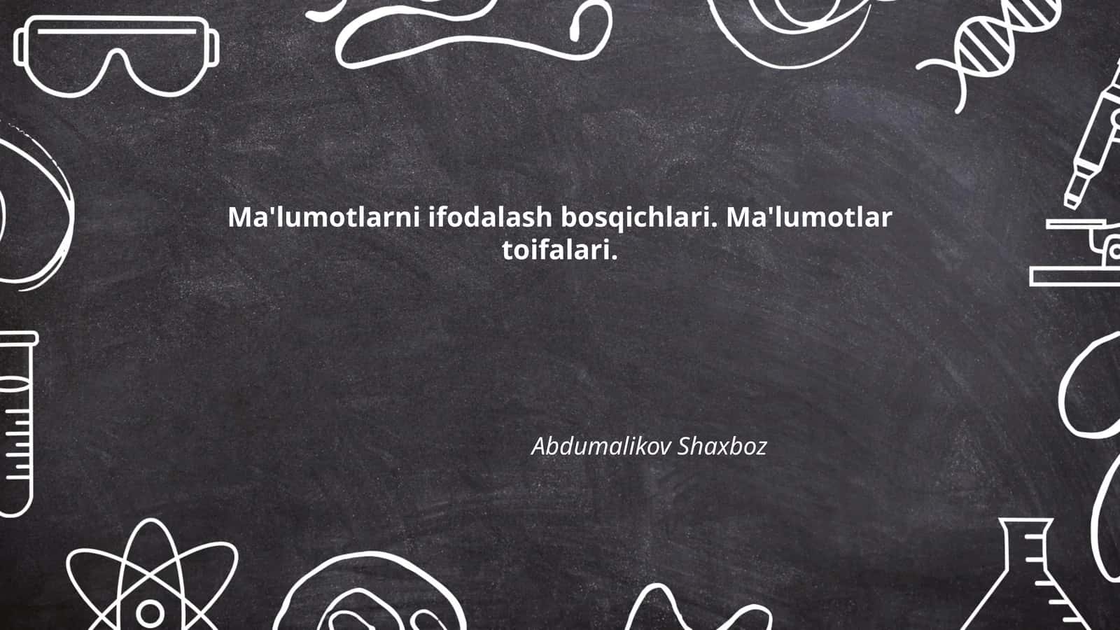 Ma'lumotlarni ifodalash bosqichlari