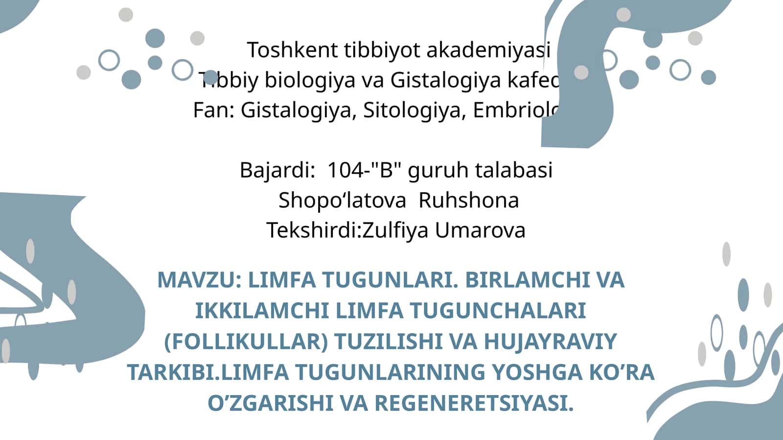 LIMFA TUGUNLARI. BIRLAMCHI VA IKKILAMCHI LIMFA TUGUNCHALARI (FOLLIKULLAR) TUZILISHI VA HUJAYRAVIY TARKIBI