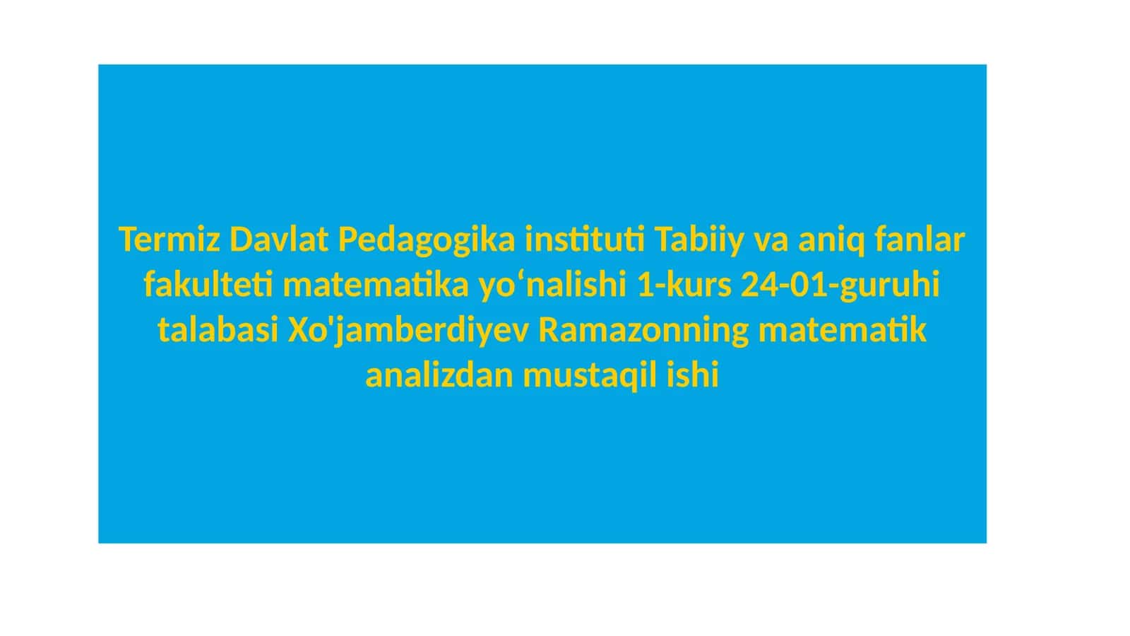 Funksiyaning nuqtadagi uzluksizligi