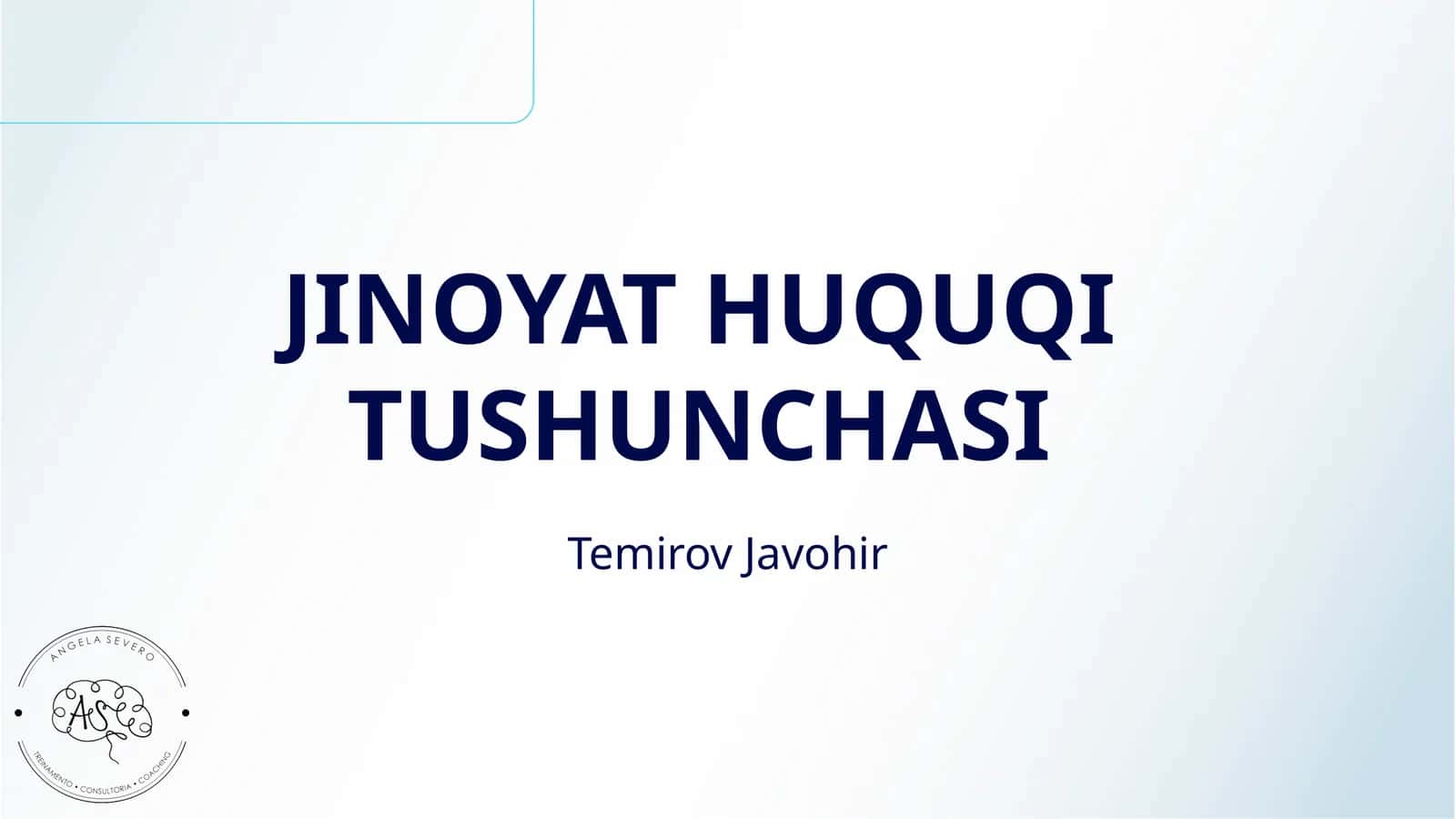 JINOYAT HUQUQI TUSHUNCHASI