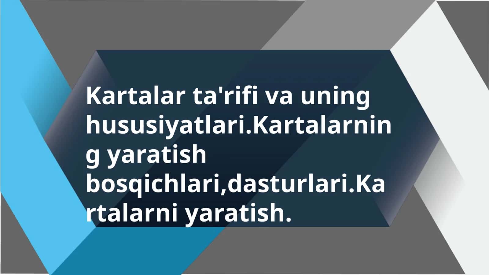 karta tarifi va uning xususiyatlari