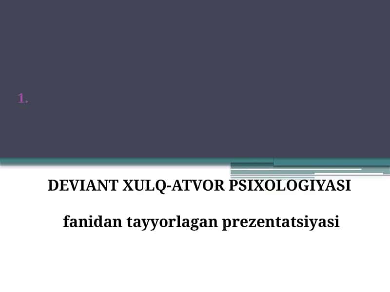 AUTOAGRESSIV XULQ-ATVOR PSIXOLOGIYASI
