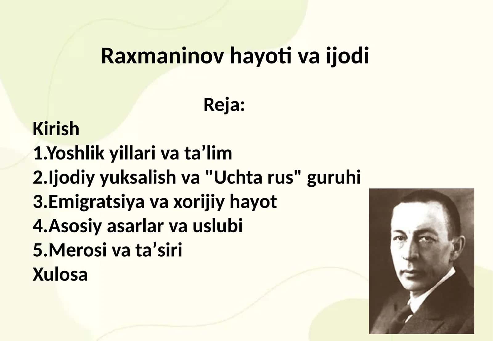 Raxmaninov hayoti va ijodi