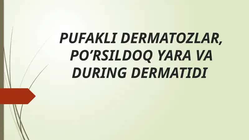 Dermatozlar va po'rsildi kasalliklari