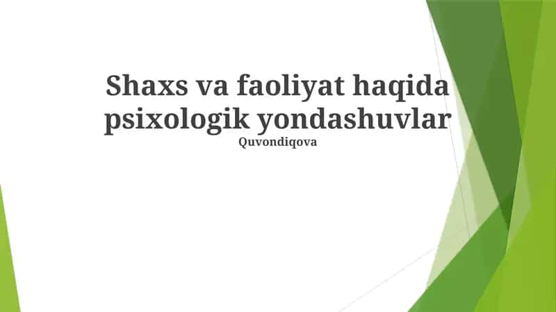 Xulq-atvor yondashuvlari