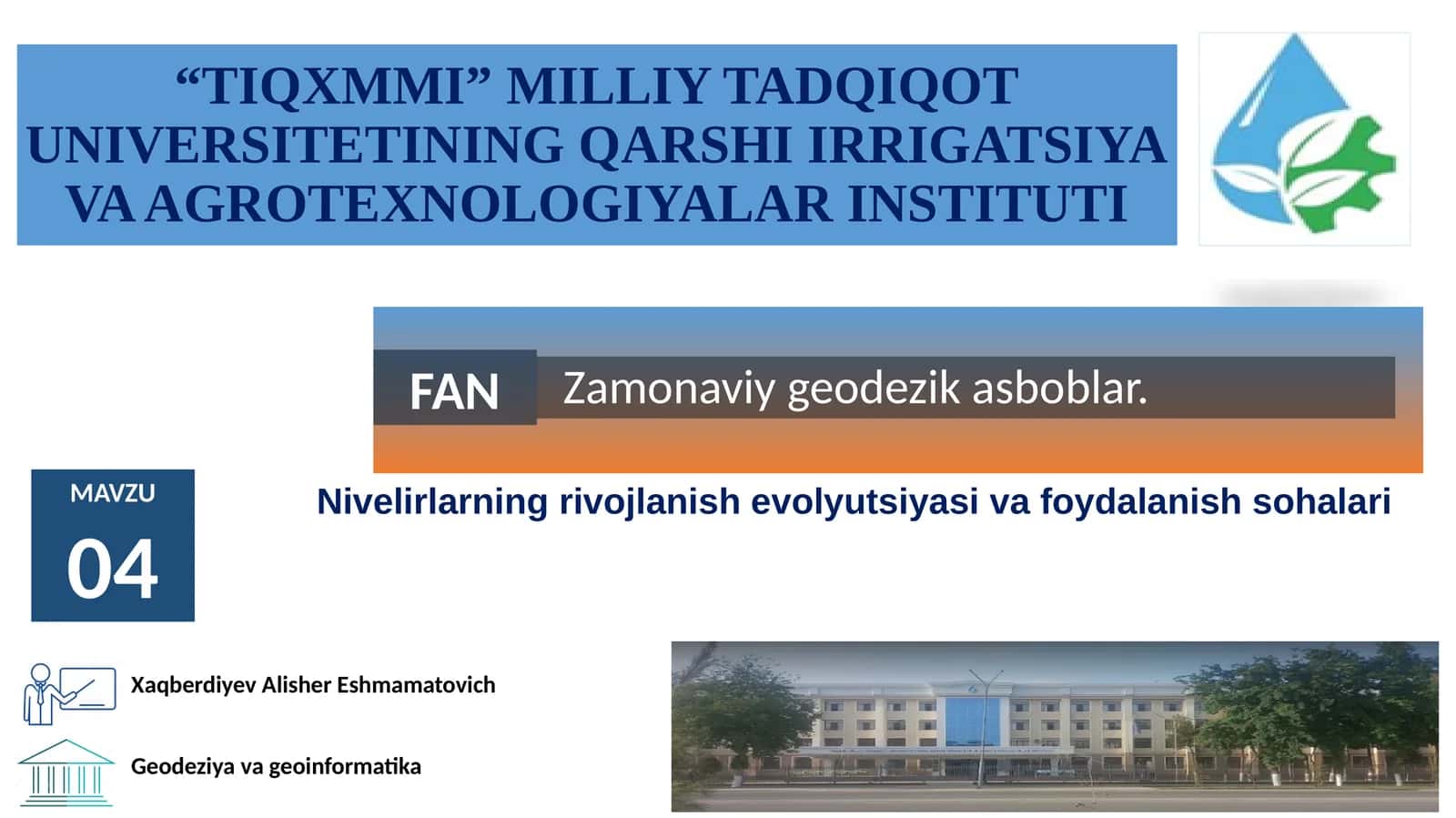Zamonaviy geodezik asboblar