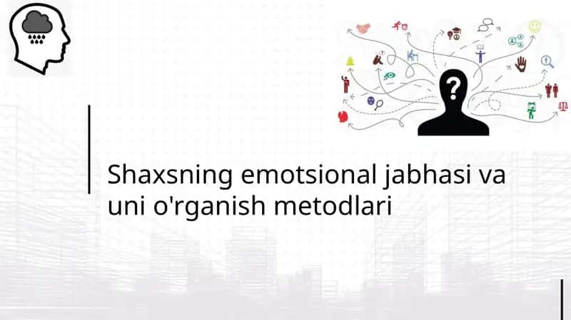 Shaxsning emotsional jabhasi va unio'rganish metodlari