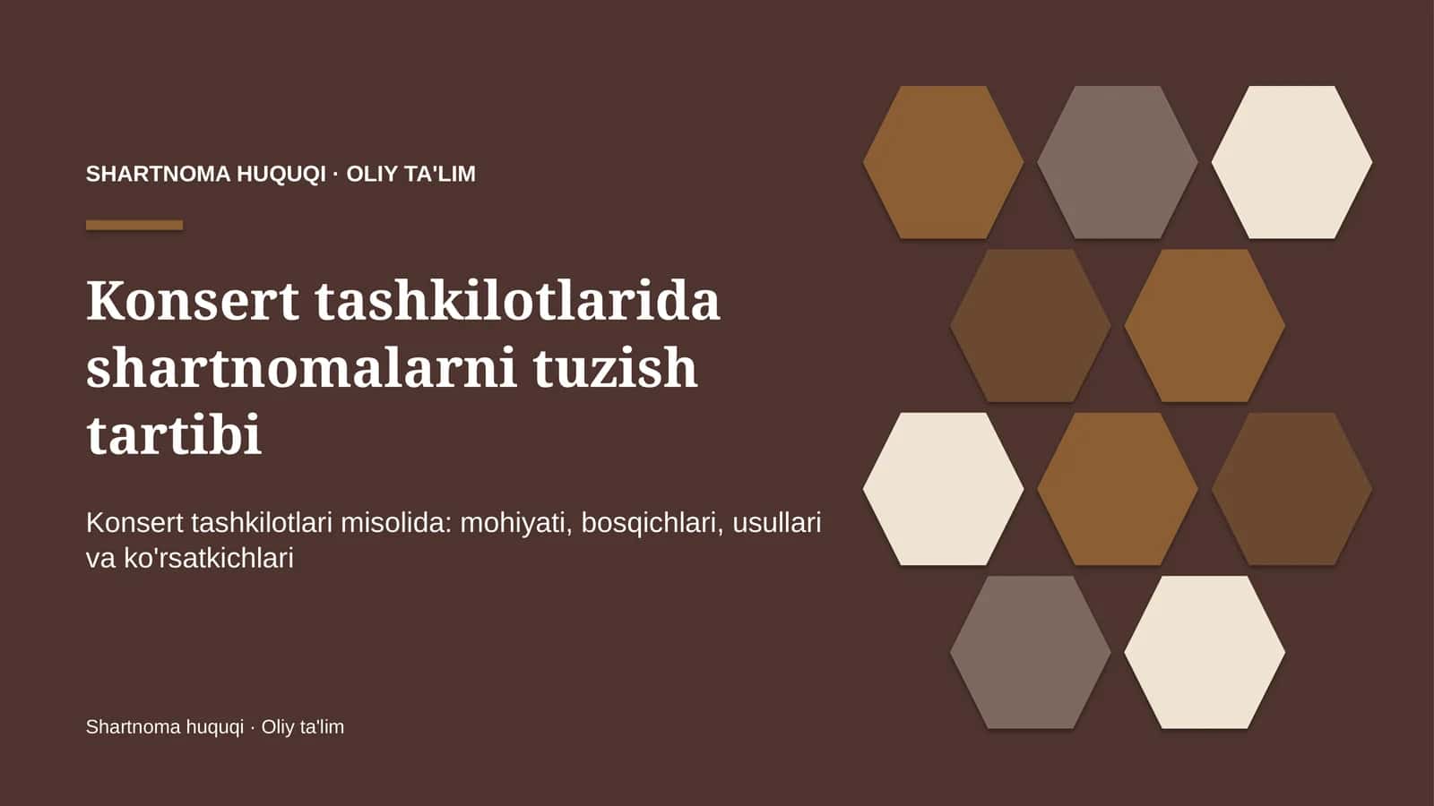 Konsert tashkilotlarida shartnomalarni tuzish tartibi