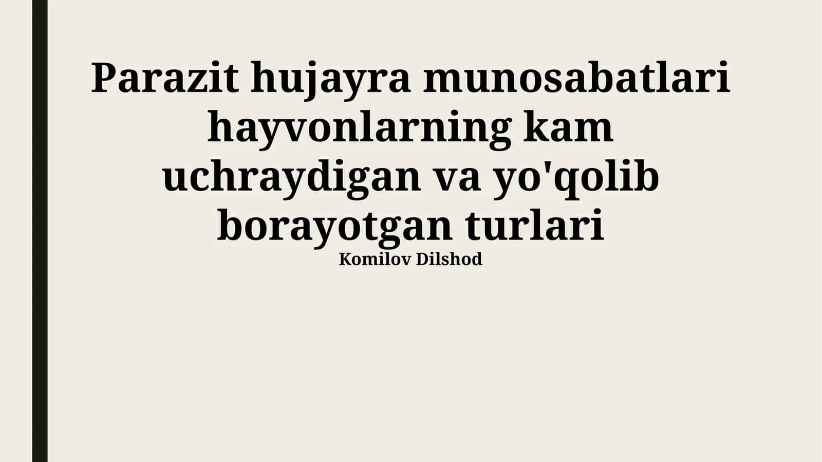 Parazit Hujayra Munosabatlari