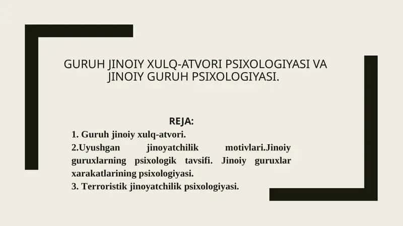 Guruh jinoiy xulq-atvori