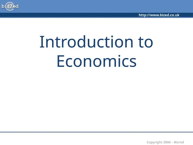 Introduction to Economics