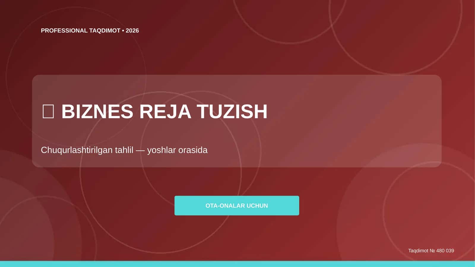 BIZNES REJA TUZISH