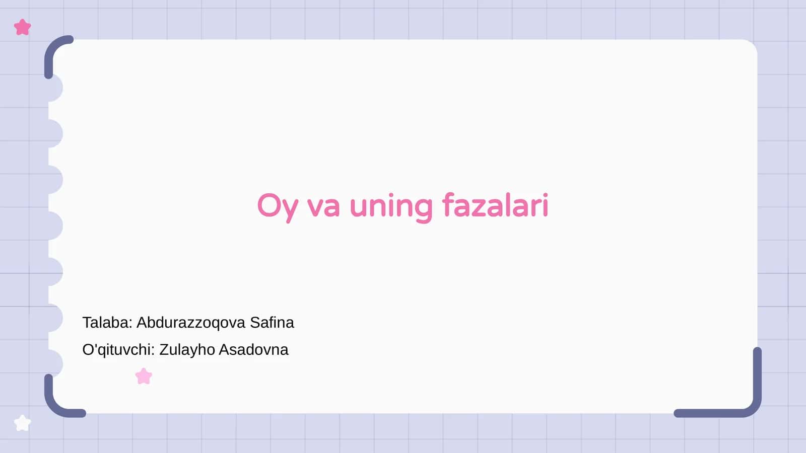 Oy va uning fazalari