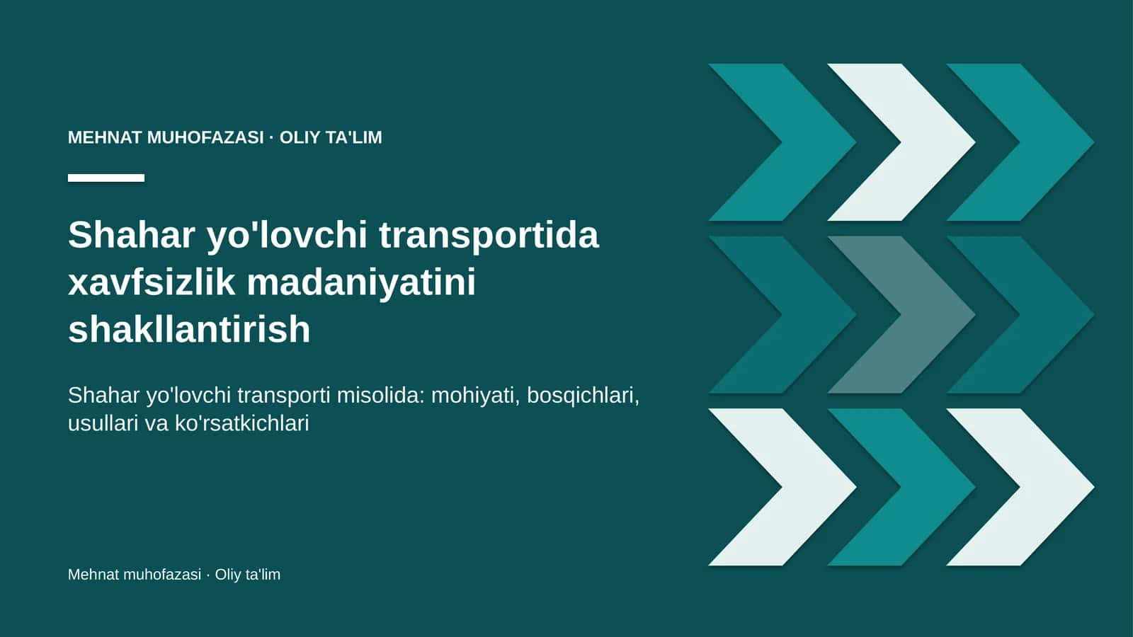 shahar yo'lovchi transportida xavfsizlik madaniyatini shakllantirish 2708