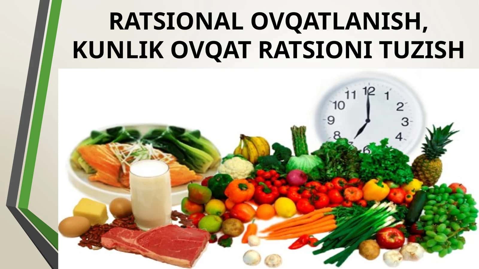 Ratsional ovqatlanish, kunlik ovqat ratsioni tuzish