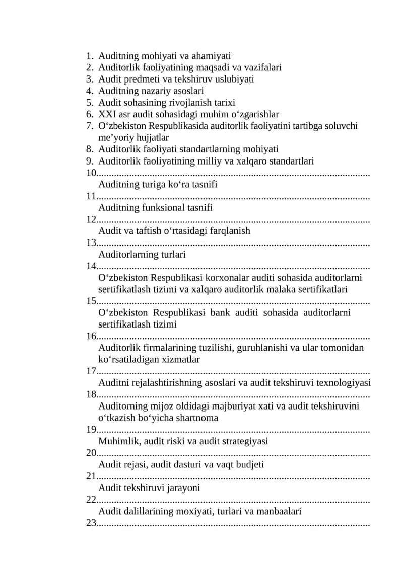 Auditning mohiyati va ahamiyati