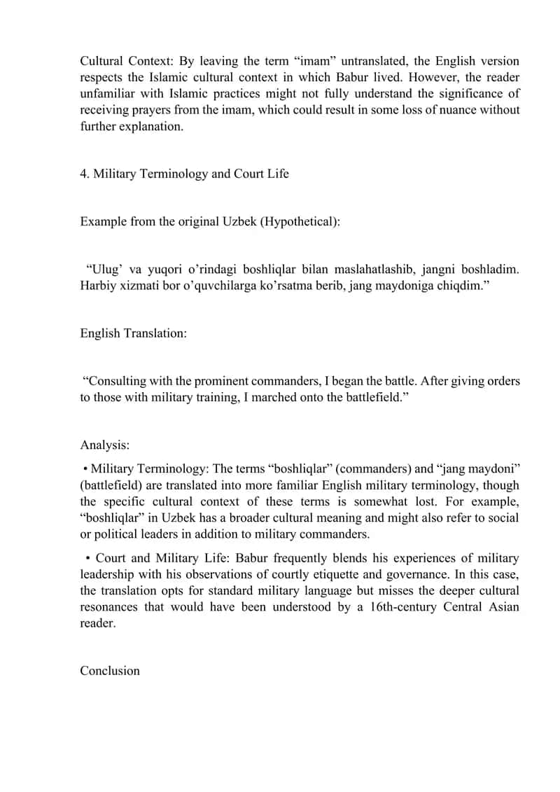 Military and Courtly Life Translation