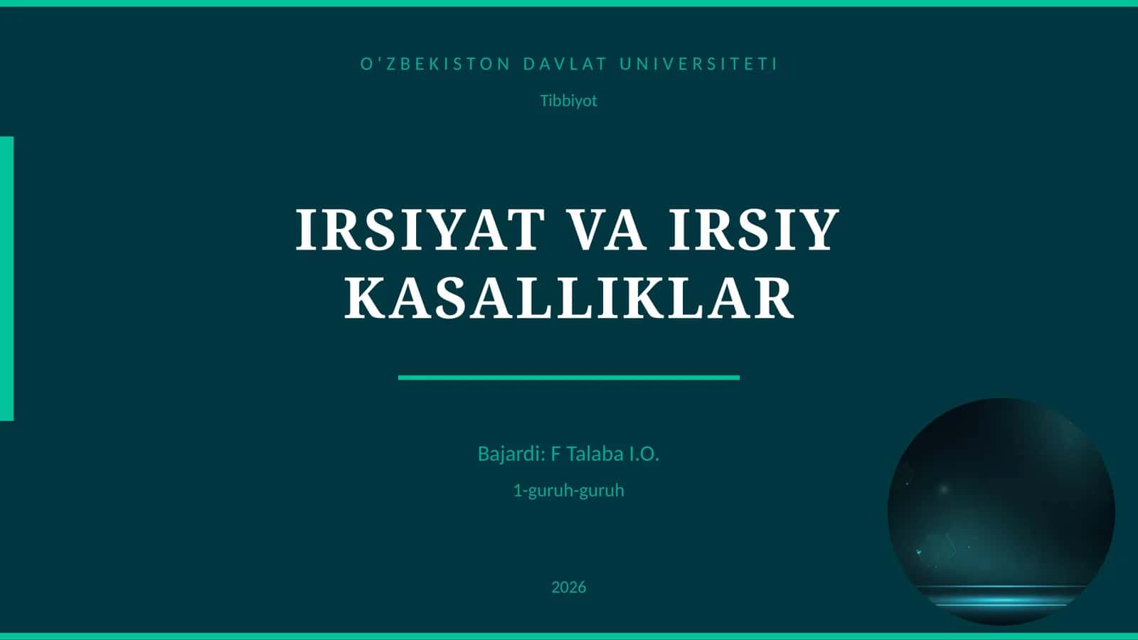 IRSIYAT VA IRSIY KASALLIKLAR