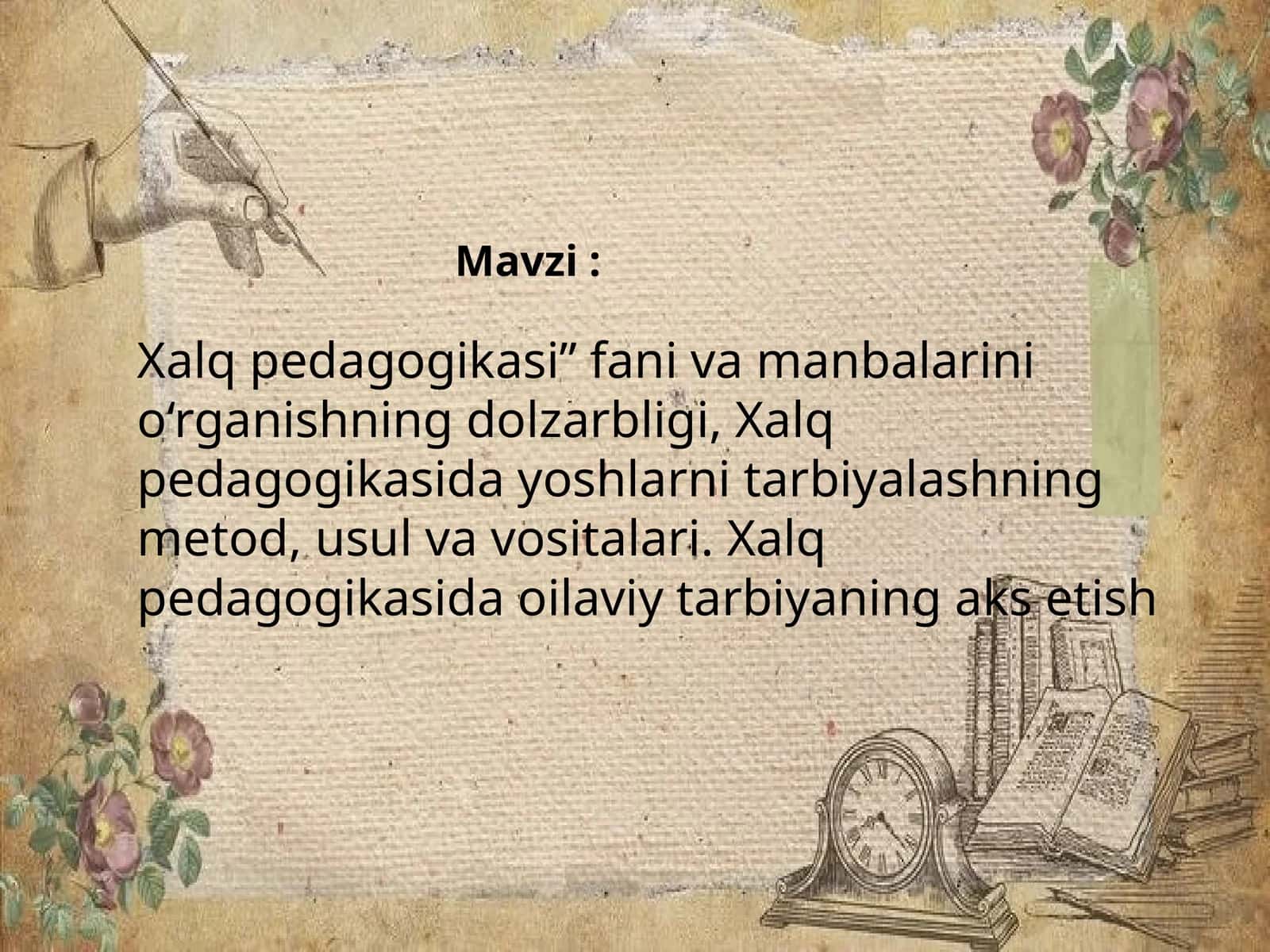Xalq pedagogikasi asoslari