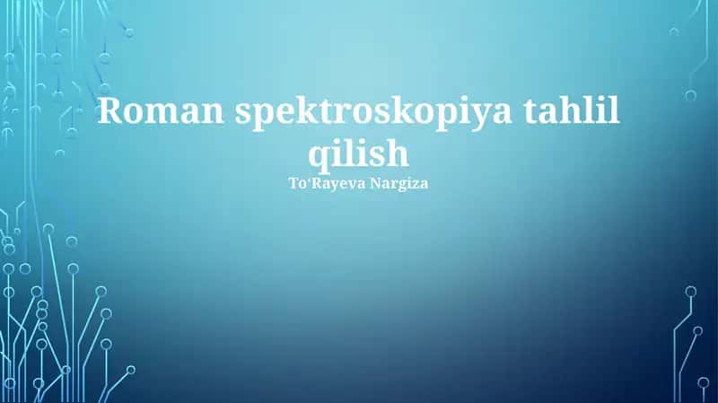 Riman spektroskopiya tahlil qilish