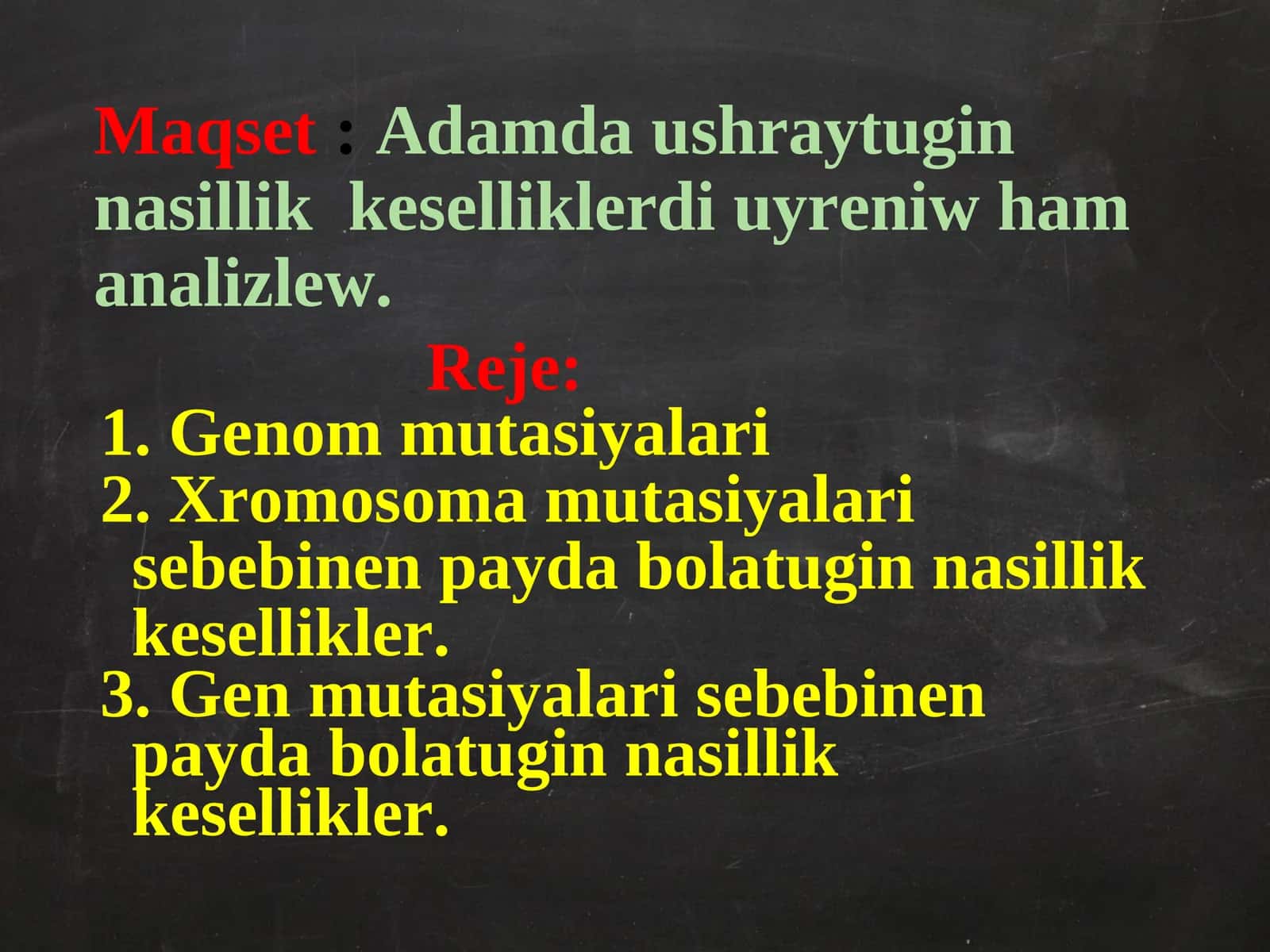Adamda ushraytugin nasillik keselliklerdi uyreniw ham analizlew