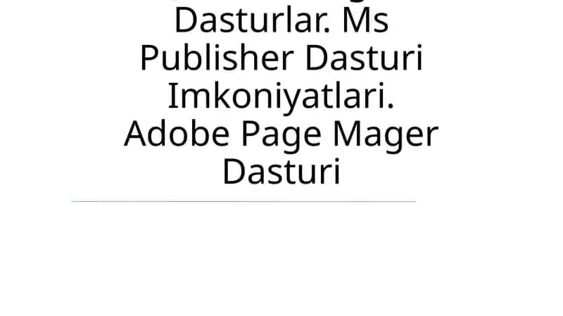 Ms Publisher Dasturi
