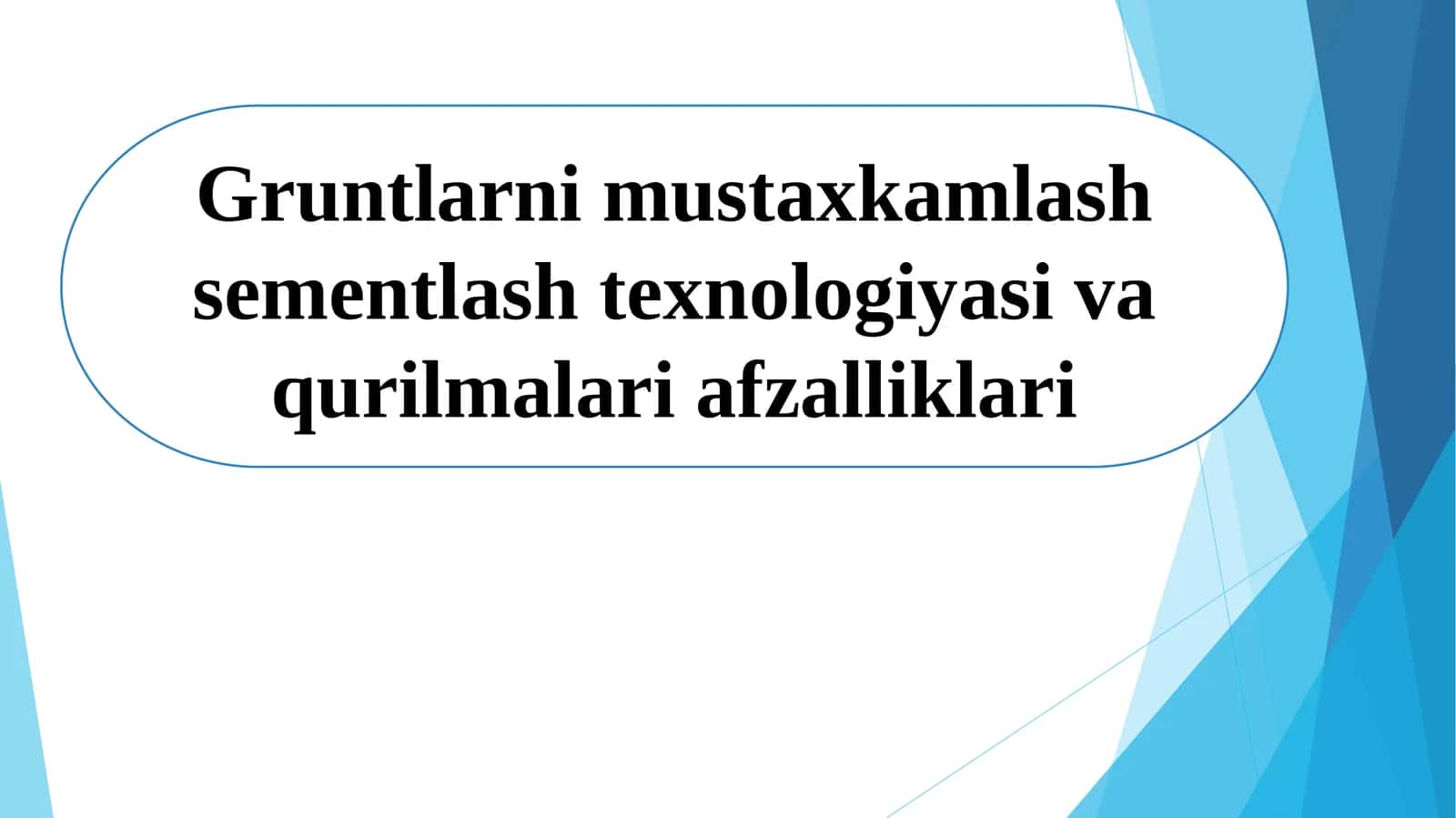 Gruntlarni mustaxkamlash sementlash texnologiyasi va qurilmalari afzalliklari