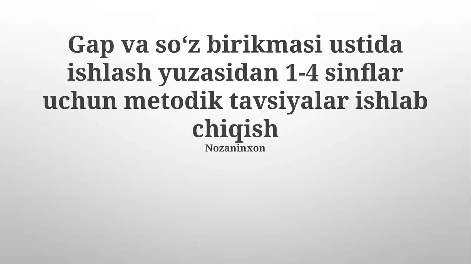 Murakkab so'zlar bilan ishlash metodikasi