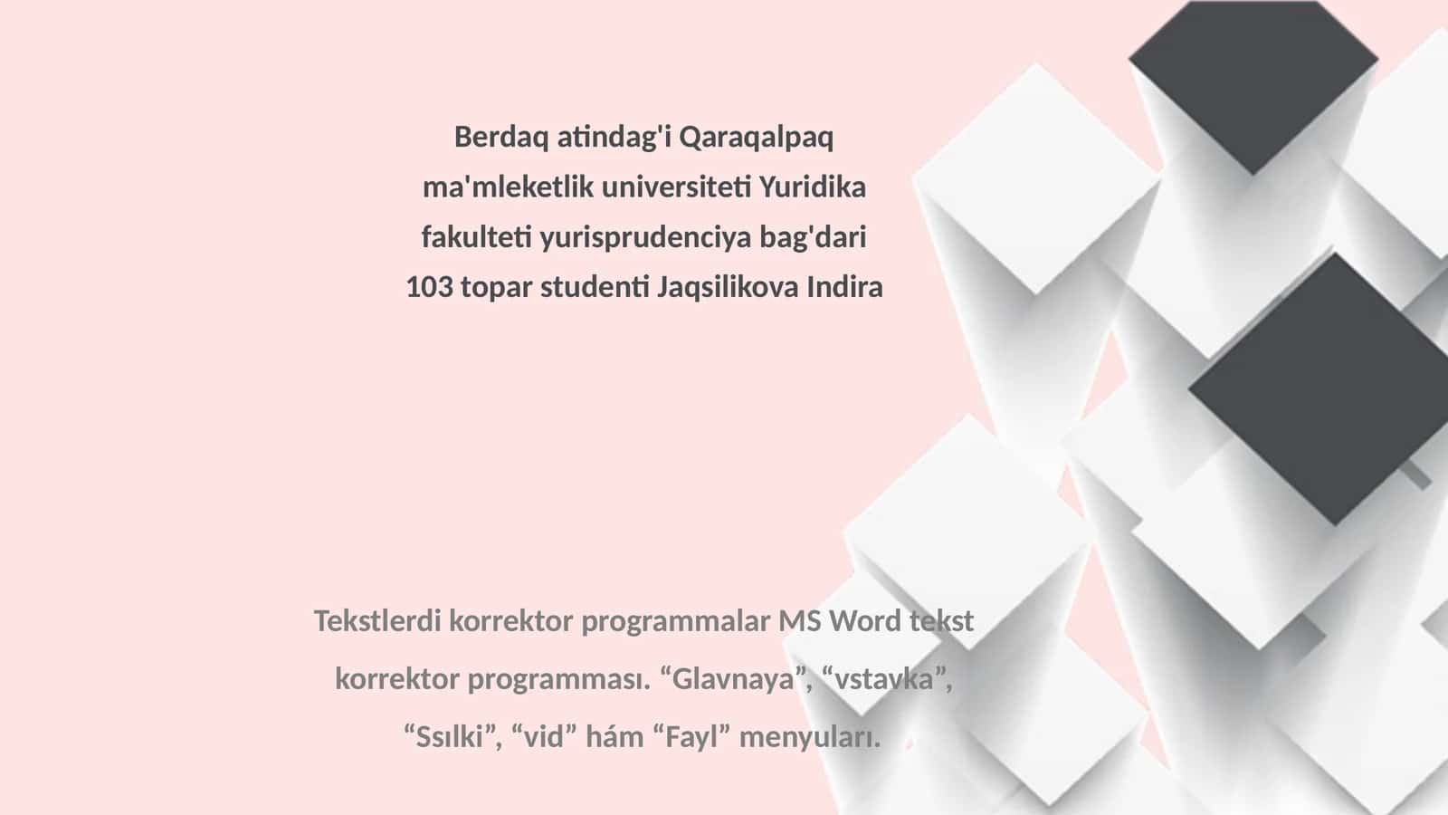 Microsoft Word - Windows ortalıǵında islew ushın mólsherlengen Microsoft Office quramına kiretuǵın programmalardan biri bolıp, onı tekst redaktorı dep ataydı