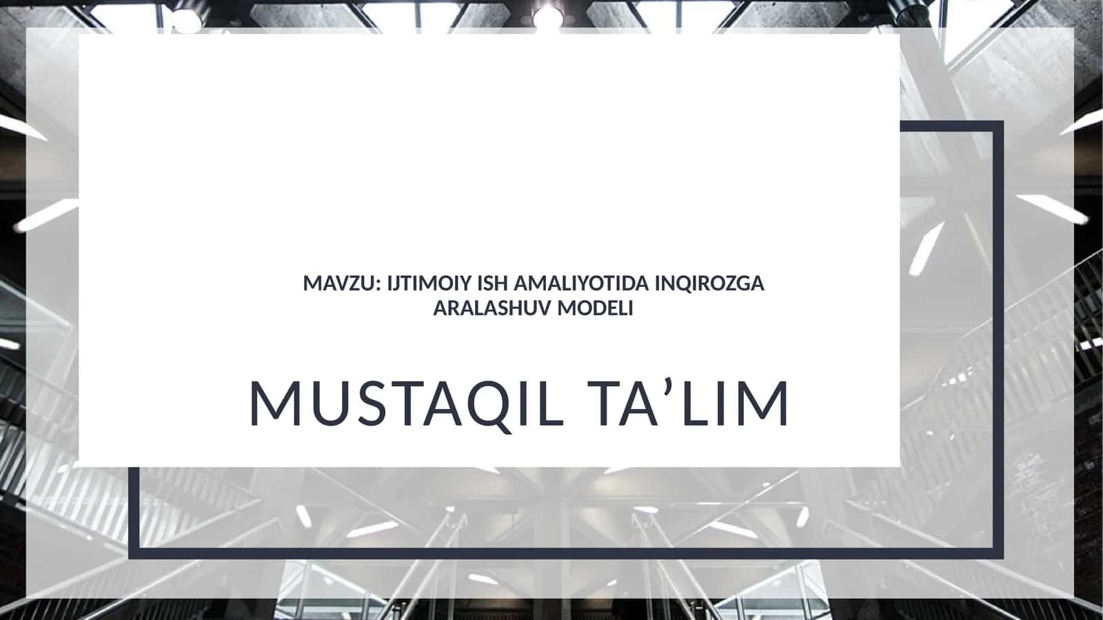 Ijtimoiy ish amaliyotida inqirozga aralashuv modeli